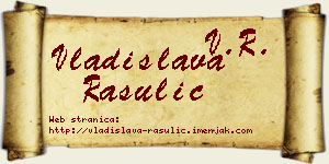 Vladislava Rasulić vizit kartica